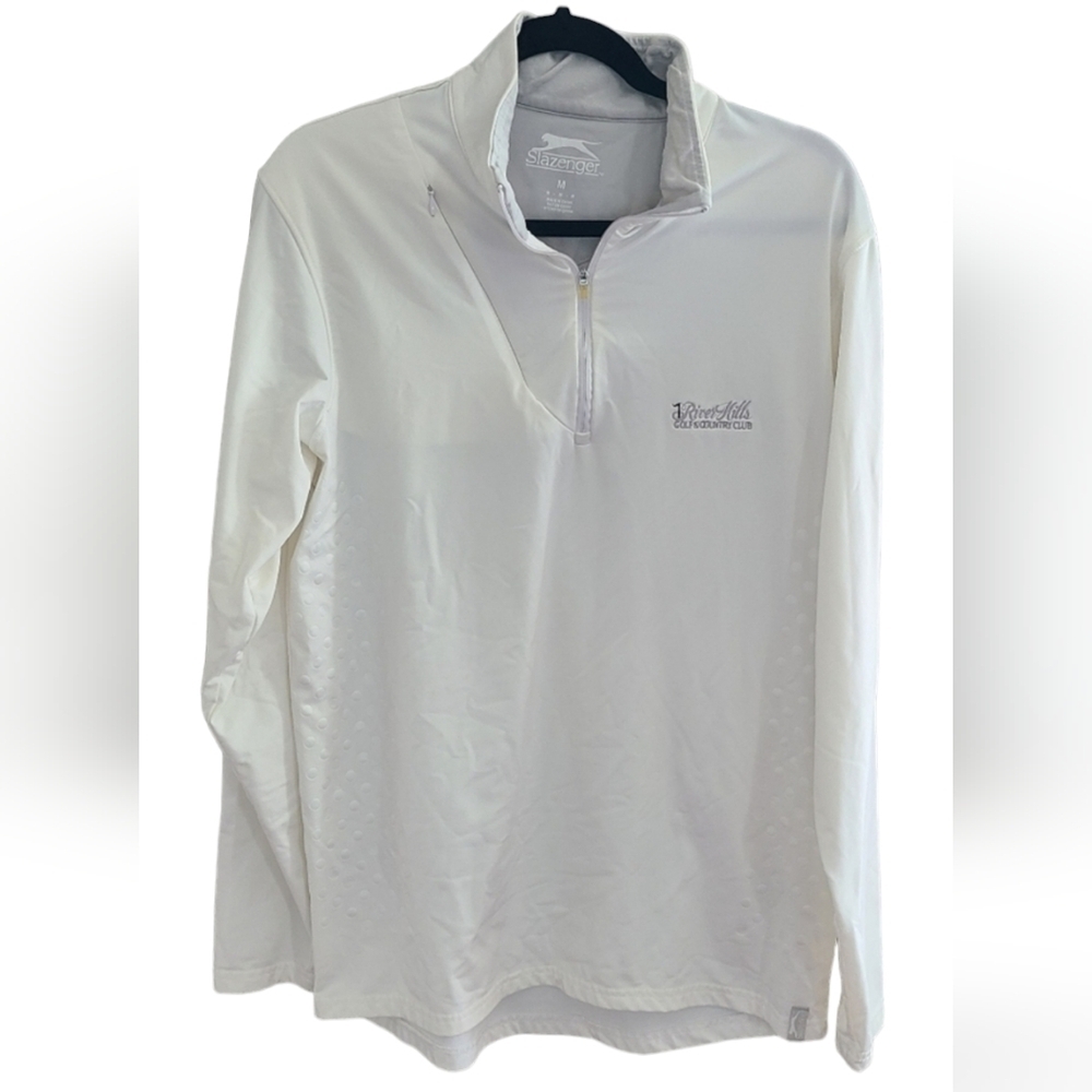 Slazenger womens half zip white golf long sleeve top Performance‎ fabric